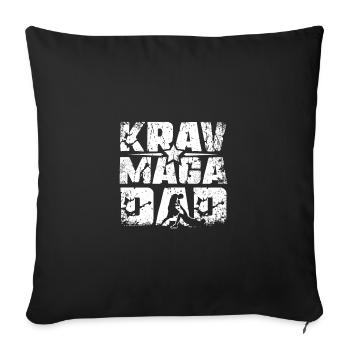 Fête des pères Papa Krav maga Papa - Housse de coussin décorative 45 x 45 cm - noir - Devant