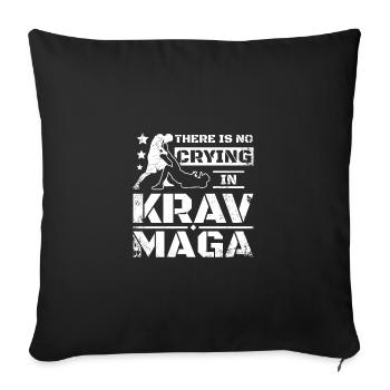 Il n’y a pas de pleurs dans le Krav maga - Housse de coussin décorative 45 x 45 cm - noir - Devant