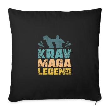Rétro Vintage Krav maga légende - Housse de coussin décorative 45 x 45 cm - noir - Devant