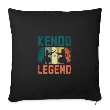 Légende du Kendo - Housse de coussin décorative 45 x 45 cm - noir - Devant