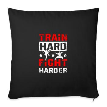 Entraînez-vous dur, combattez plus fort Wing chun - Housse de coussin décorative 45 x 45 cm - noir - Devant