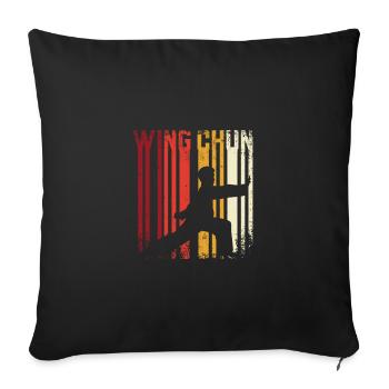 Rétro Vintage Wing chun - Housse de coussin décorative 45 x 45 cm - noir - Devant