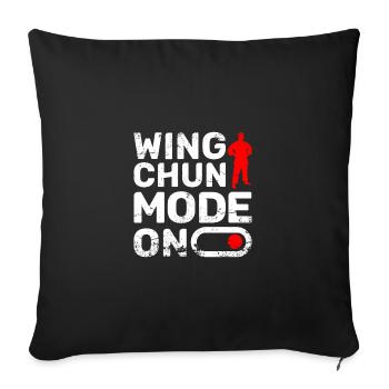 Wing chun mode on - Sofa pillowcase 17,3'' x 17,3'' (45 x 45 cm) - black - Front