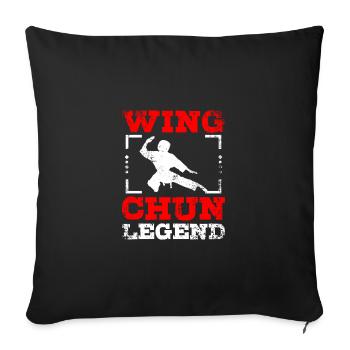 Wing chun Legend - Sofa pillowcase 17,3'' x 17,3'' (45 x 45 cm) - black - Front