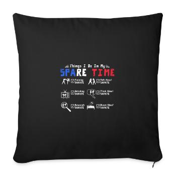 Ce que je fais pendant mon temps libre en m’entraînant Savate - Housse de coussin décorative 45 x 45 cm - noir - Devant