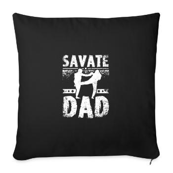 Fête des pères Savate Papa - Housse de coussin décorative 45 x 45 cm - noir - Devant