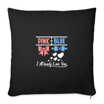 Pink or blue I already love you - Sofakissenbezug 45 x 45 cm - Schwarz - Vorne