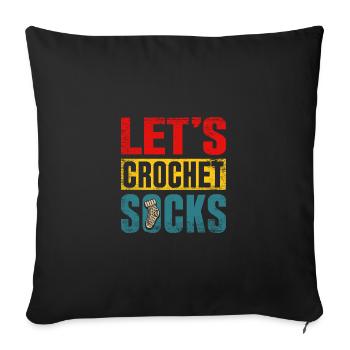 Let's crochet socks - Sofakissenbezug 45 x 45 cm - Schwarz - Vorne