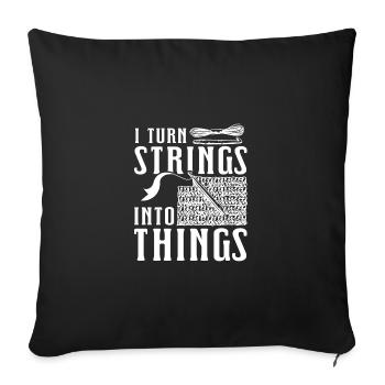I turn strings into things Crochet - Sofa pillowcase 17,3'' x 17,3'' (45 x 45 cm) - black - Front