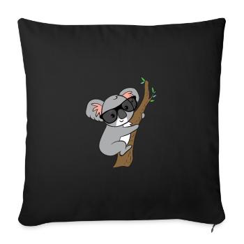 Koala with glasses on tree - Sofa pillowcase 17,3'' x 17,3'' (45 x 45 cm) - black - Front