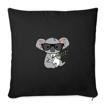 Koala with glasses - Sofa pillowcase 17,3'' x 17,3'' (45 x 45 cm) - black - Front
