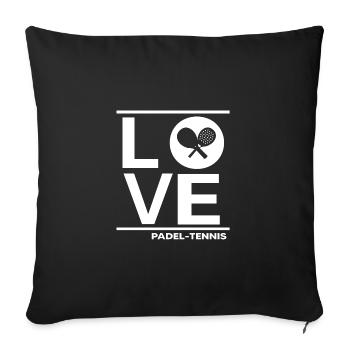 padel padel-tennis padeltennis-love paddle padle - Sofa pillowcase 17,3'' x 17,3'' (45 x 45 cm) - black - Front