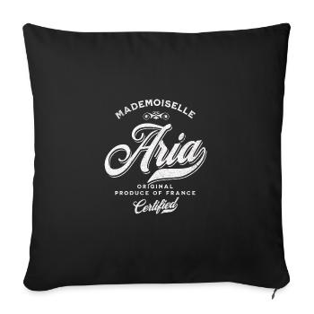 Mademoiselle Aria - Housse de coussin décorative 45 x 45 cm - noir - Devant
