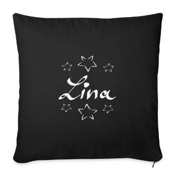 Lina avec des étoiles - Housse de coussin décorative 45 x 45 cm - noir - Devant