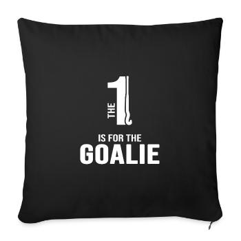 Hockey sur gazon, hockey gardien de but, hockey-gardien de but - Housse de coussin décorative 45 x 45 cm - noir - Devant