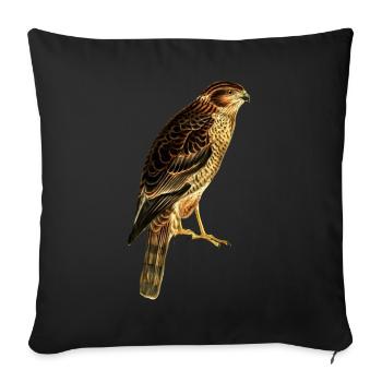 Bird of prey falcon - Sofa pillowcase 17,3'' x 17,3'' (45 x 45 cm) - black - Front