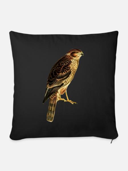 Greifvogel Falke - Sofakissenbezug 45 x 45 cm - Schwarz