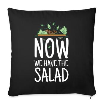 Jetzt haben wir den Salat Denglisch Lehrer Schule - Sofakissenbezug 45 x 45 cm - Schwarz - Vorne