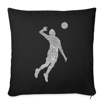 Volleyball Spieler Fingerabdruck Herren Volleyball - Sofakissenbezug 45 x 45 cm - Schwarz - Vorne