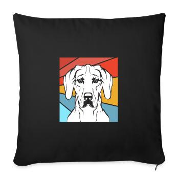 Rhodesian Ridgeback - Sofakissenbezug 45 x 45 cm - Schwarz - Vorne