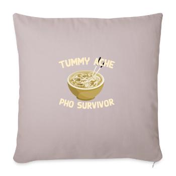 Mal de ventre Pho Survivant Drôle Humour culinaire préféré - Housse de coussin décorative 45 x 45 cm - taupe clair - Devant