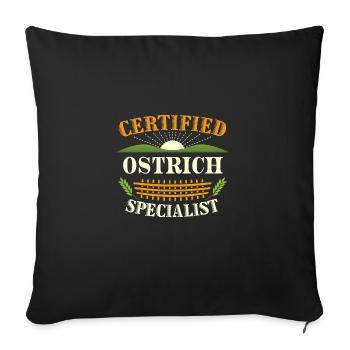 Certified Ostrich Specialist Farmer Funny Farming - Sofa pillowcase 17,3'' x 17,3'' (45 x 45 cm) - black - Front