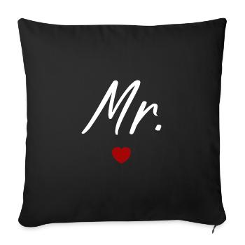 Mr - Housse de coussin décorative 45 x 45 cm - noir - Devant