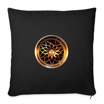 Jante de voiture - Housse de coussin décorative 45 x 45 cm - noir - Devant