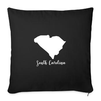 Caroline du Sud - Housse de coussin décorative 45 x 45 cm - noir - Devant