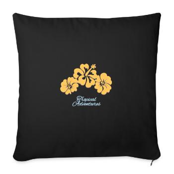Tropical Adventures - Yellow - Sofakissenbezug 45 x 45 cm - Schwarz - Vorne