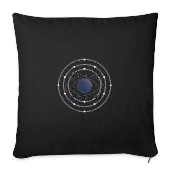 Electron Shell Flow - Wissenschaft in Bewegung - Sofakissenbezug 45 x 45 cm - Schwarz - Vorne