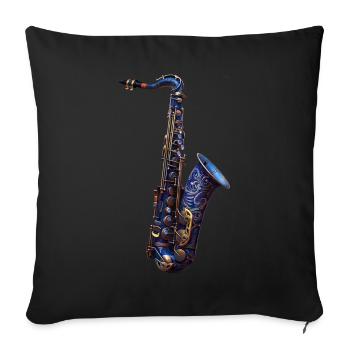 Saxophone - Sofa pillowcase 17,3'' x 17,3'' (45 x 45 cm) - black - Front