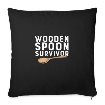Funny Italian Mom Adulting Wooden Spoon Survivor - Sofakissenbezug 45 x 45 cm - Schwarz - Vorne