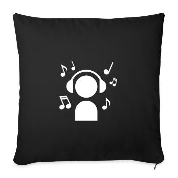 Dj forever - Sofa pillowcase 17,3'' x 17,3'' (45 x 45 cm) - black - Front