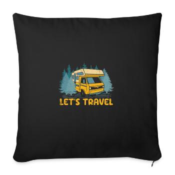 Lets Travel Vacation Traveler Trip Travel Lover - Sofakissenbezug 45 x 45 cm - Schwarz - Vorne