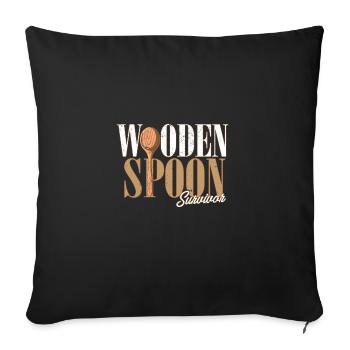 Wooden Spoon Survivor Funny Italian I Survived - Sofakissenbezug 45 x 45 cm - Schwarz - Vorne