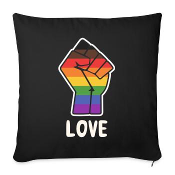 Love Alternative Pride Fist Design pour l’égalité - Housse de coussin décorative 45 x 45 cm - noir - Devant