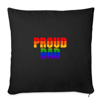 Proud Papa LGBTQ Queer Father's Day Gift LGBT - Sofa pillowcase 17,3'' x 17,3'' (45 x 45 cm) - black - Front
