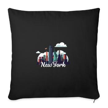 Éclaboussure de la ligne d’horizon de New York - Housse de coussin décorative 45 x 45 cm - noir - Devant