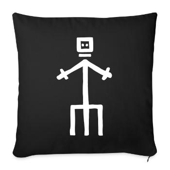 Highlander stick figures - Sofa pillowcase 17,3'' x 17,3'' (45 x 45 cm) - black - Front