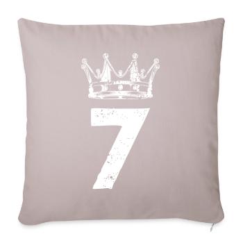 7 Number crown - Sofa pillowcase 17,3'' x 17,3'' (45 x 45 cm) - light taupe - Front