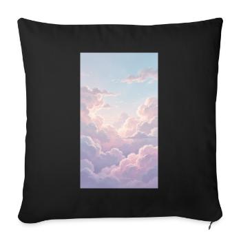 Background clouds Pink - Sofa pillowcase 17,3'' x 17,3'' (45 x 45 cm) - black - Front