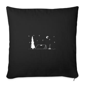 Camping under the starry sky gift idea - Sofa pillowcase 17,3'' x 17,3'' (45 x 45 cm) - black - Front