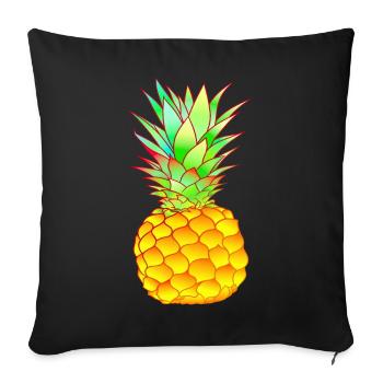 tropical pineapple colorful - Sofa pillowcase 17,3'' x 17,3'' (45 x 45 cm) - black - Front
