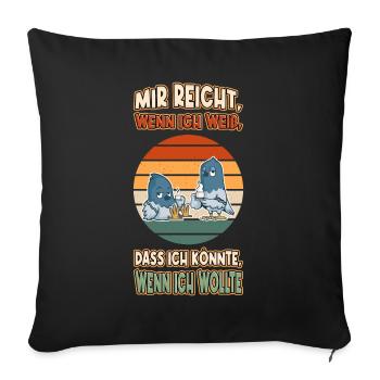 Tauben Chillen Faul Müde Lustlos Spruch Lustig - Sofakissenbezug 45 x 45 cm - Schwarz - Vorne