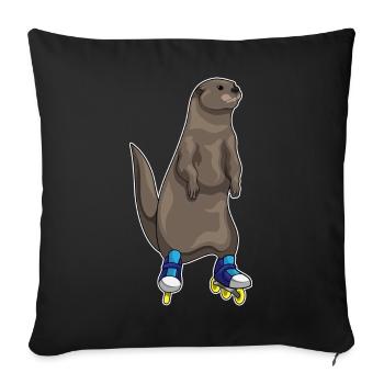 Patins en ligne Otter Patins en ligne - Housse de coussin décorative 45 x 45 cm - noir - Devant
