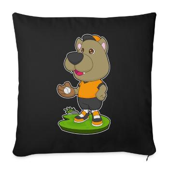 Gant de baseball de baseball pour chien - Housse de coussin décorative 45 x 45 cm - noir - Devant