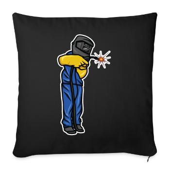 Drôle de soudeur - Housse de coussin décorative 45 x 45 cm - noir - Devant