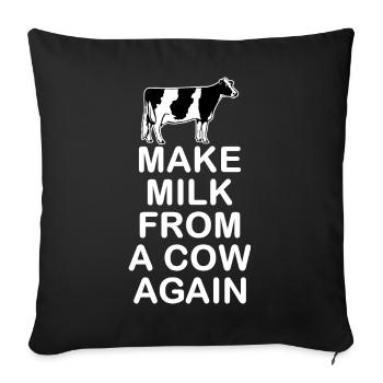 Refaire du lait d’une vache - Housse de coussin décorative 45 x 45 cm - noir - Devant