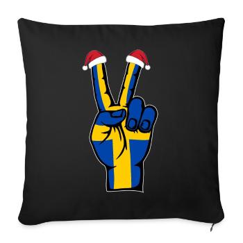 Suède Drapeau Noël Symbole de la paix - Housse de coussin décorative 45 x 45 cm - noir - Devant